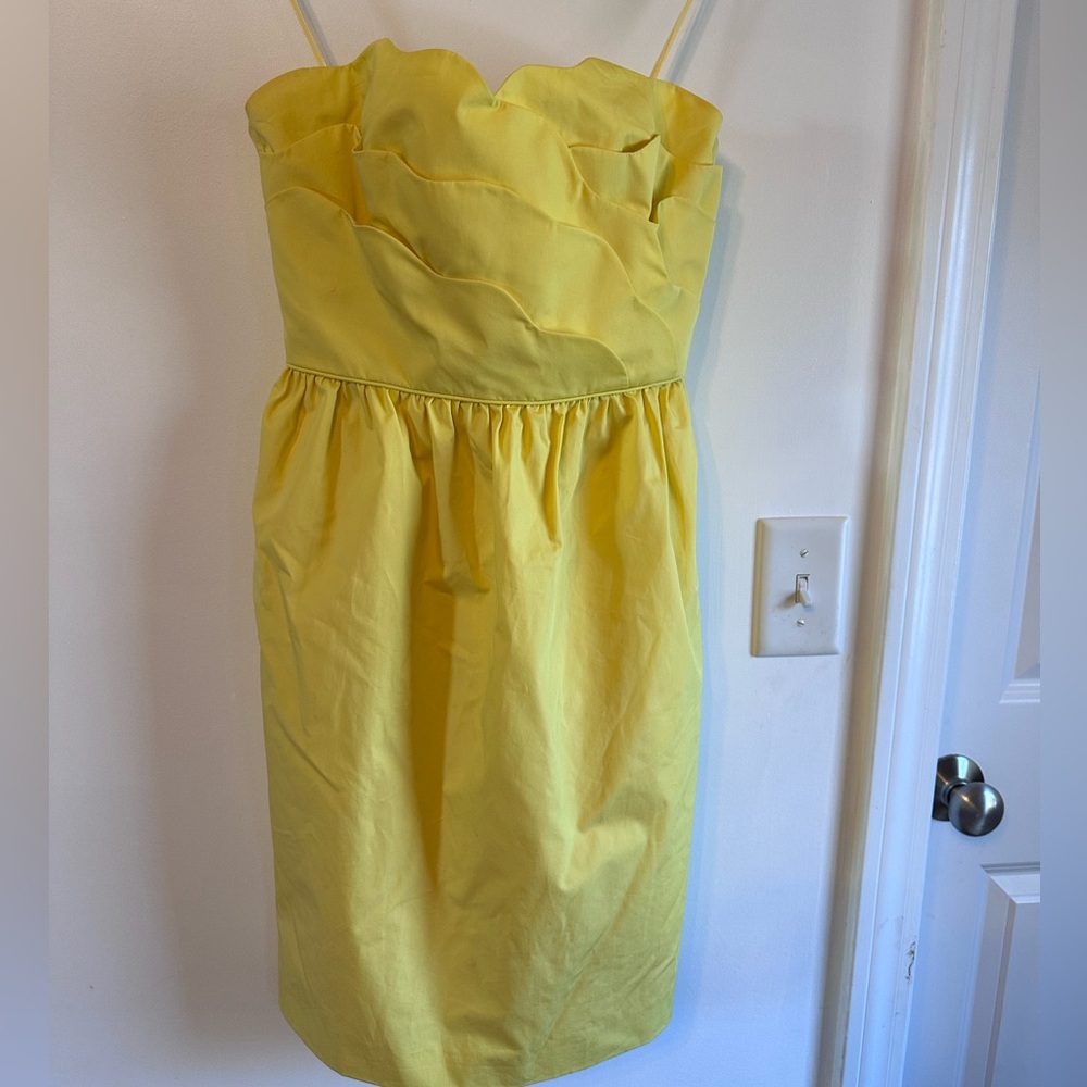 J. Crew Yellow Strapless Easter Sweatheart Dress